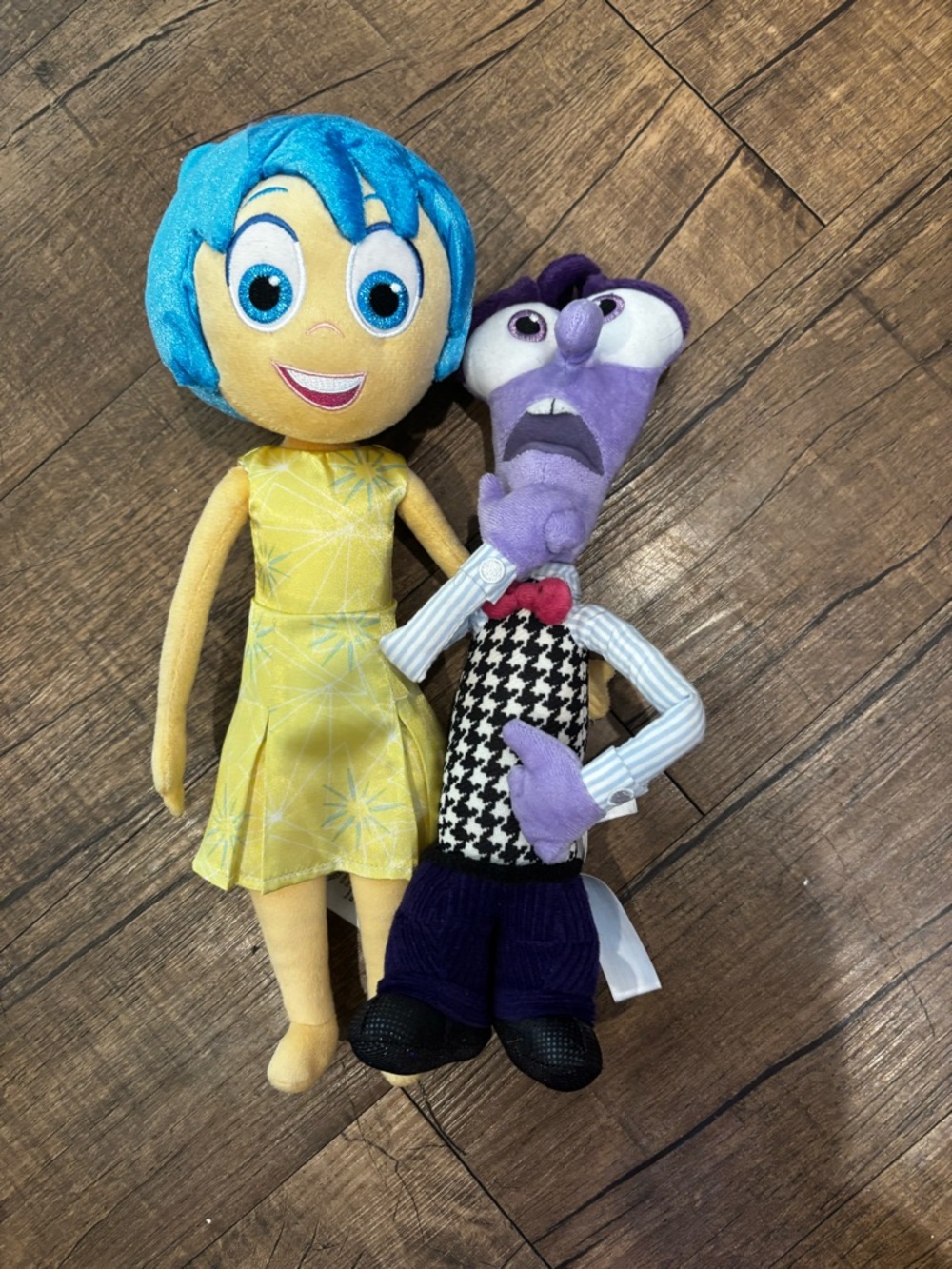 Disney Inside Out Joy Plush with Bright Blue Hair and Yellow Dress